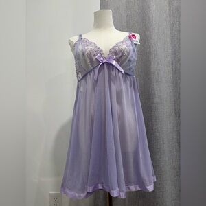 NWT Spree Intimates Elegant Lavender Lace Nightgown size 1X